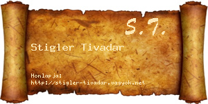 Stigler Tivadar névjegykártya